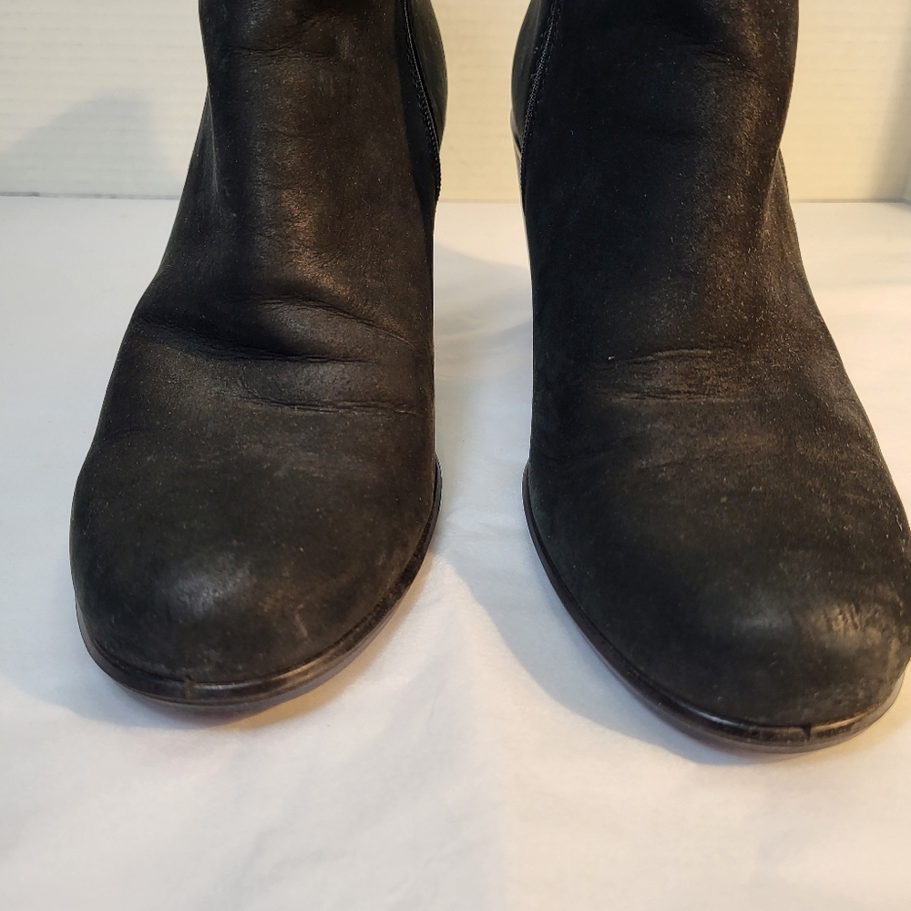 Ecco Touch Black Suede Side Zip Ankle Boots | Size 8.5 | EUC - Picture 3 of 13